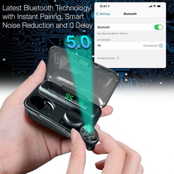 Bluetooth Earbuds for iPhone Samsung Android Wireless Earphone IPX7 Waterproof - Picture 5 of 5